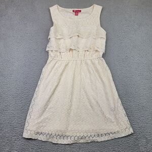 Ultra Pink Dress Women's L Cottagecore Tiered Lace Y2K Style Victorian Boho Chic